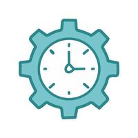 Blue processing time color icon illustration vector