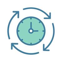Processing time icon in blue color illustration. vector