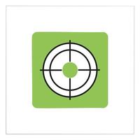 Icon of crosshair on green square with white background, illustration vector