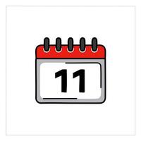 Icon of calendar page with 11th month on white background vector