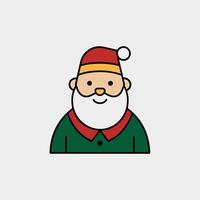 Jolly Santa Claus in red suit and colorless version for coloring. vector
