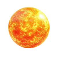 Luminous sun with radiant rays and a dynamic orange-yellow gradient 3d style png