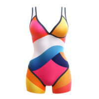 Sleek swimsuit design in vibrant summer colors 3d style on a transparent background png