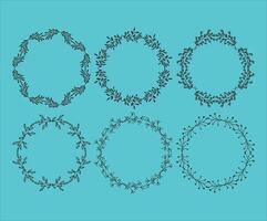 Set of hand drawn floral frames vector