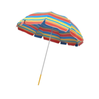 Vivid 3d beach umbrella with dynamic colors placed on a clear background png