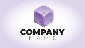 Logo for business cube vector