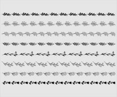 A set of black and white hand drawn borders vector
