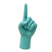 3d style hand with index finger raised isolated on a transparent background png