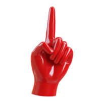3d rendered hand with index finger raised on a clear transparent background png