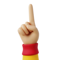 3d hand with pointing index finger isolated on a transparent background png