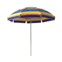 Elegant 3d beach umbrella in bright shades placed on a transparent background png