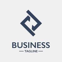 Business logo template with a square shape vector