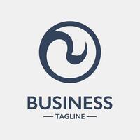 A business logo with a circle and a wave vector