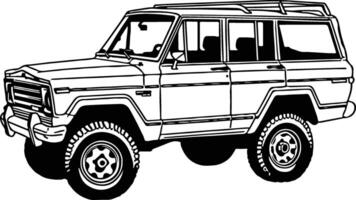 An image of a jeep on a white background vector