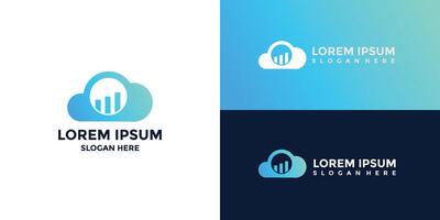 cloud logo with gradient color vector