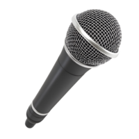 A 3D microphone isolated on a transparent background png