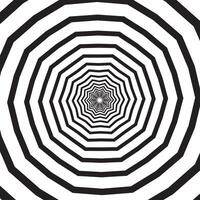 Abstract square background with polygonal black and white swirl, helix or vortex. Backdrop with psychedelic rotating effect or spiral hypnotic pattern. Geometric monochrome illustration. vector