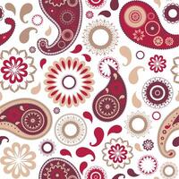 Traditional oriental paisley seamless pattern with motley buta motif and mehndi elements on white background. Colorful illustration for textile print, wallpaper, wrapping paper, backdrop. vector