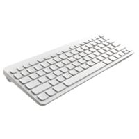 A high-resolution 3D keyboard featuring sharp details on a transparent background png