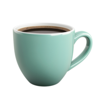 A 3d coffee cup with realistic textures on a clear and transparent background png