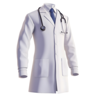 A 3D doctors coat on a transparent background png