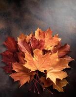 Concept background of Pile Lots of maple leaves photo