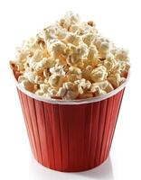 Rich popcorn, isolated on white background photo