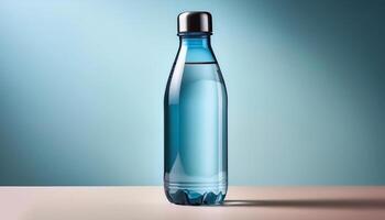 Water bottle with minimalist design isolated on minimalist background. Mineral Water Bottle. photo