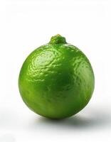 Fresh green lime with slices on the side, creating a fresh and bright look. photo