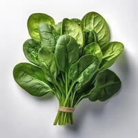 Green spinach over white background photo