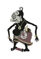 Wayang puppet, gareng image illustration. Javanese traditional performance art. vector