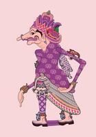Wayang puppet, petruk image illustration. Javanese performance art. vector