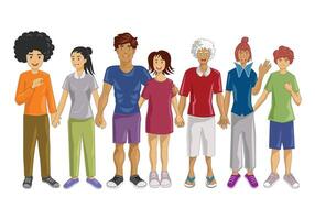 Diversity in harmony, illustration for design elements. vector