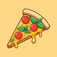 Minimalist Pizza Cartoon - Great for Menus and Ads vector