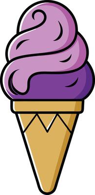 Happy Ice Cream Cartoon - Great for Summer and Party Designs