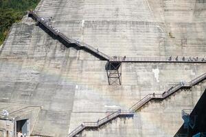Kurobe Dam, Tateyama, Toyama, Chubu, Japan A Dam concrete structure features a zigzagging staircase photo