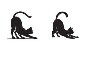 Cat Silhouette on White Background vector
