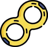A yellow ring with two holes in it vector
