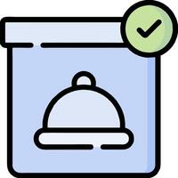 A box with a lid and a check mark vector