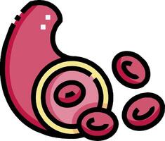 A cartoon red and pink sausage with a bunch of red balls vector