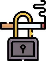 A lock with a cigarette in it and a cigarette in the lock vector