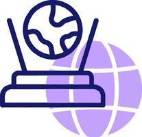A globe and a trophy on top of a stand vector