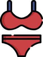 A red bikini and a blue one vector
