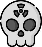 A skull with a radioactive symbol on it vector