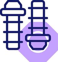 Two screws on a hexagonal base vector