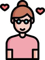 A girl with glasses and hearts on her face vector