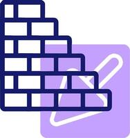 A brick wall with a hammer and a hammer icon vector