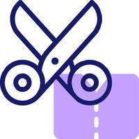 A pair of scissors cutting a piece of paper vector