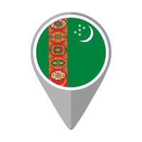 Turkmenistan Flag on Location Pin vector