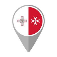 Malta Flag on Location Pin vector